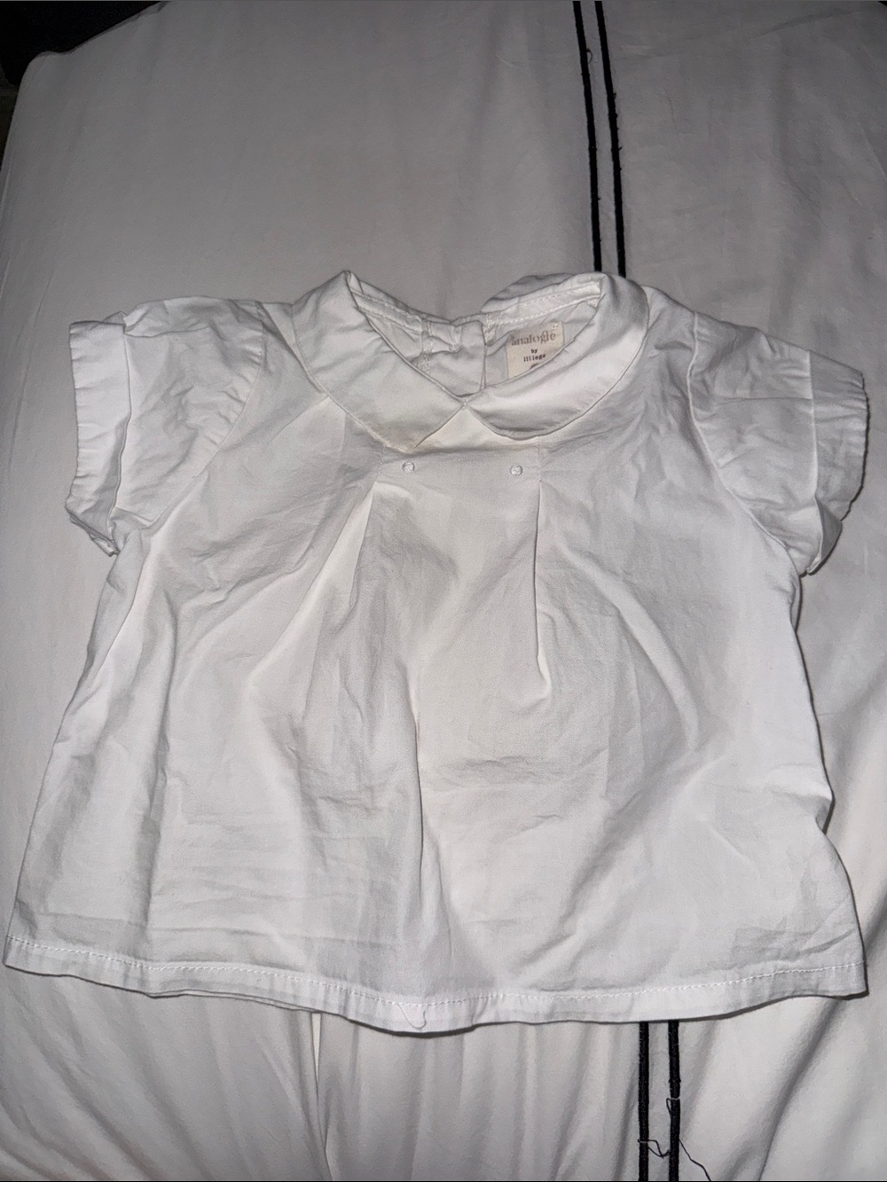 White Peter Pan Collar Kids Top by